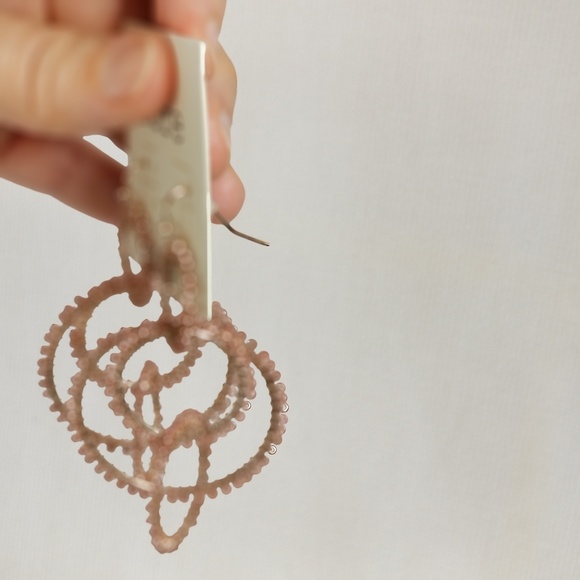 Rose Gold Multi Hoop Dangle Beaded Earrings 3060 - Picture 6 of 8